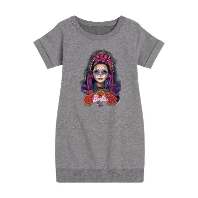 Barbie Hispanic Heritage Month Graphic Short Sleeve Fleece Dress - Heather Grey - 3T