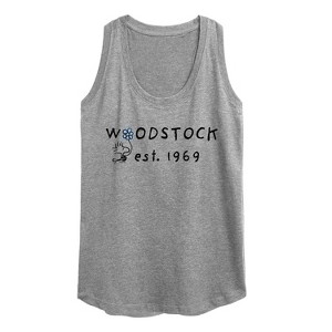 Women's - Peanuts - Woodstock 1969 Graphic Racerback Tank - 1 of 4