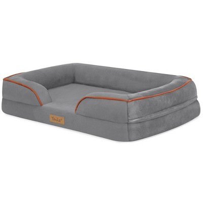 Slate Orange Medium Orthopedic Outdoor Pet Mattress with Bumper