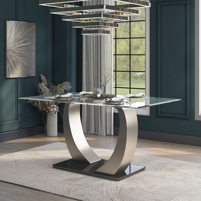 Langton&#160;Glass Top Dining Table Silver/Black - HOMES: Inside + Out, 3 of 6