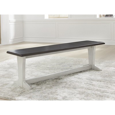 Darborn 62" Gray and Brown Two-Tone Farmhouse Dining Bench