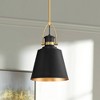 Possini Euro Design West 8" Mid Century Modern Pendant Ceiling Light Fixture Dining Room Over Table Kitchen Island Drum Matte Black Sand Gold Mini - image 2 of 4