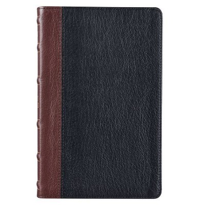 KJV Standard Bible Two-Tone Burgundy/Black Full Grain Leather - (Leather Bound)