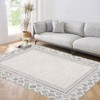 Border Geometric Area Rug Non Slip Rug Low Pile Accent Rug - 3 of 4