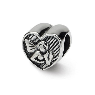 Black Bow Jewelry Sterling Silver Angel in Your Heart Bead Charm