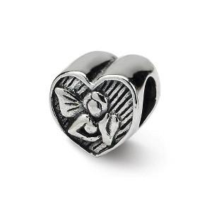 Black Bow Jewelry Sterling Silver Angel in Your Heart Bead Charm - 1 of 3