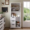 Famapy Modern Kitchen Pantry Cabinet,Tall Storage Organizer with Drawers,Glass Doors for Display,Floating Open Shelf,for Spices and Dishes - 3 of 4