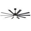Airsurfer 75" Matte Black Ceiling Fan with 3 Colors LED Light and Remote,6 Speeds Ceiling Fan with 10 Plywood Blades,Memory Function,3 Downrods - 4 of 4
