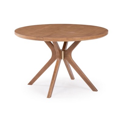 Verso 47'' Pecan Solid Wood Round Dining Table