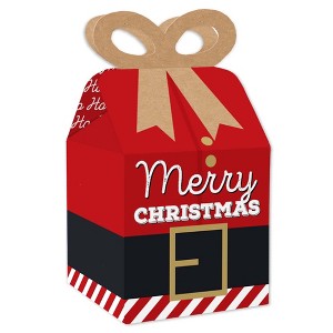 Big Dot of Happiness Jolly Santa Claus - Square Favor Gift Boxes - Christmas Party Bow Boxes - Set of 12 - 1 of 4