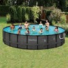 Summer Waves 20 x 4 Foot Outdoor Round Frame Above Ground Swimming Pool Set with Ladder, Skimmer Filter Pump, and Filter Cartridge, Gray - 2 of 4