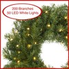 Casafield Artificial Christmas Wreath for Front Door, Window or Mantel, Green Fir Indoor/Outdoor Holiday Décor - 2 of 4