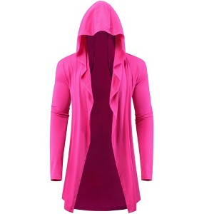 Lars Amadeus Men's Lightweight Shawl Collar Long Sleeves Hooded Cardigan - 1 of 4