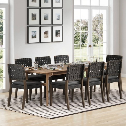 Nathan James Set Of 8 Cohen Faux Leather Dining Chair Black Target