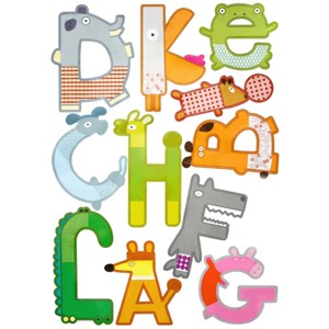 Slickblue Kids’ Animal Letters Wall Decal 19.5x27 inch – Playful Vinyl Art for Alphabet Learning & Home Decor - 1 of 3