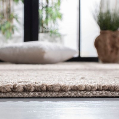Beige Wool Hand-Tufted Reversible Runner Rug
