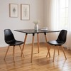 HomeRoots 32" Black and Natural Wood Square Dining Table - 2 of 4