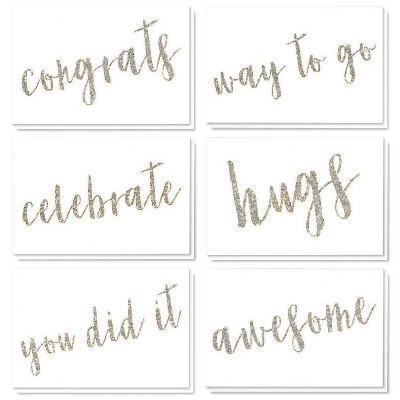 36-Pack Greeting Cards Set -Congrats/You Did It/Celebrate/Hugs/Awesome/Way to Go