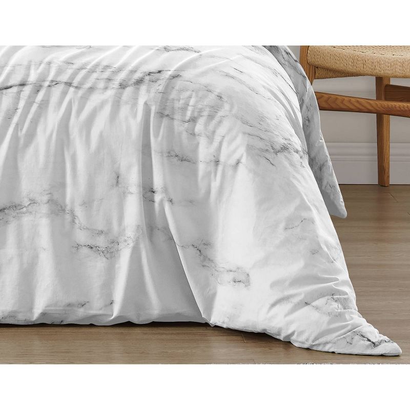 3pc Marble Full/Queen Kids&#39; Comforter Bedding Set Black and White - Sweet Jojo Designs, 3 of 8