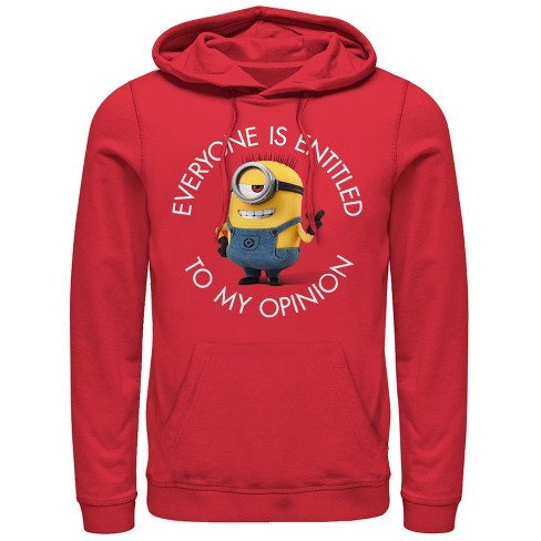 Men's Despicable Me Minion My Opinion Pull Over Hoodie - Red - Medium :  Target