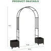 Garden Arch Trellis for Outdoor Climbing Plants, Climbing Plant Trellis Arch,Metal Wedding Arbor for Plants - 2 of 4