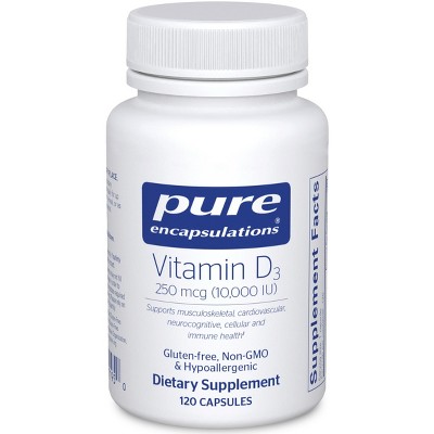 Pure Encapsulations Vitamin D3 250 mcg (10,000 IU) - Supports Bone, Joint, Breast, Heart, Colon & Immune Health - Premium Vitamin D