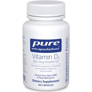 Pure Encapsulations Vitamin D3 250 mcg (10,000 IU) - Supports Bone, Joint, Breast, Heart, Colon & Immune Health - Premium Vitamin D - 1 of 4