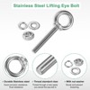 Unique Bargains Stainless Steel Durable Rust-Resistant Eyebolts with Nuts Washers Male Screw for Fastening 10 Pcs - 2 of 4