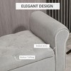 PAGED 53 Inch Ottoman Bench with Storage Modern Bench with Armrest, Button-tufted Seat and Wooden Legs for Living Room, Bedroom, Entryway - 2 of 4
