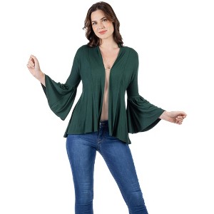 Womens Bell Sleeve Flared Open Front Cardigan - 24seven Comfort Apparel™ - 1 of 4