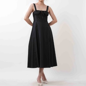 Women's Elegant Pleated Midi Dress - Sleeveless Slim Fit Cocktail Dress with Lining Cherie Code - 1 of 4