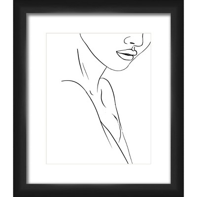 13" x 15" Matted to 2" Delicate Line II Framed Black - PTM Images