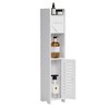VECELO Bathroom Corner Shelf Storage, Waterproof Corner Cabinet for Small Space, Narrow Storage Organizer with Toilet Paper Roll, White - 2 of 4
