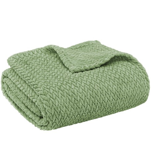  Fuzzy Checkered Throw Blanket Sage Green Blanket Throw