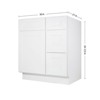 HOMLUX Easy-DIY Combo Bases - Bath Vanity Cabinet without Top in Shaker White - 3 of 4