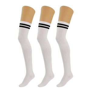 3 Pairs Over-the-Knee Thigh-High Socks for Women – Warm Boot Stockings, Soft & Stretchy Knit, US Size 5-10 - 1 of 4