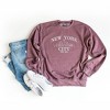 Simply Sage Market Women's Graphic Sweatshirt Embroidered New York City - XL - Heather Maroon - 3 of 3
