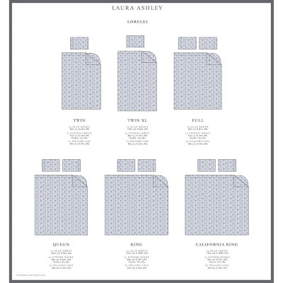 Lorelei Blue Floral Cotton Queen Sheet Set