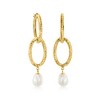 Ross-Simons Italian 14kt Yellow Gold Hoop Drop Earrings With Removable 8-9mm Cultured Pearl Dangle Charm - 4 of 4
