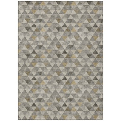 Taupe Beige And Tan Geometric Washable Indoor Outdoor Area Rug