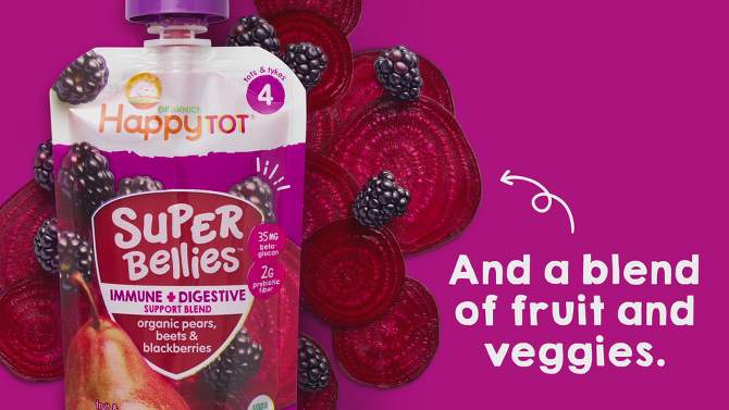 HappyTot Super Bellies Organic Pears Beets &#38; Blackberries Baby Food Pouch - 4oz, 2 of 5, play video