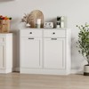 Double Tilt Out Trash Cabinet, Wooden Kitchen Trash, with Deodorising Function, for Farmhouse, Pantry, Laundry Room - 2 of 4