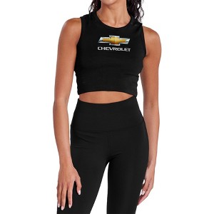 Women's Chevrolets Chevy Bowtie Stacked Sleeveless Crop Top Tank - 1 of 4