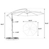 NicBex 10FT Offset Hanging Patio Market Umbrella with Adjustable Tilt & Crank,Cantilever Umbrella for Poolside,Garden,Backyard - 3 of 4