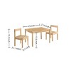 FURNIinspire Kids Table Sets 3 Piece Solid Wood Kids Table With 2 Chairs, Toddler Table And Chairs For Living Room, Nursery, Brown, 25"*19"*18" - 3 of 4