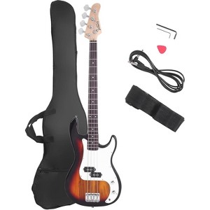 Glarry Electric Bass Guitar Full Size 4 String Rosewood Basswood Fire Style Exquisite Burning Bass - 1 of 4