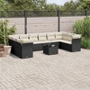vidaXL 11 Piece Patio Sofa Set with Cushions Black and Cream - With Table - 2 of 4