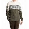 Men's Two Color Yolk Cable Knit Sweater - Lindbergh - 2 of 4