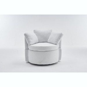 XINGHANZHENXUAN Storage Chair with Back Cushion, 3 Pillows, 360° Rotating Accent Chair for Living Room, Bedroom - 1 of 4