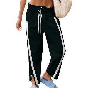 Women's Windbreaker Pants With Contrast Stripe - BUCKETLIST - 1 of 4